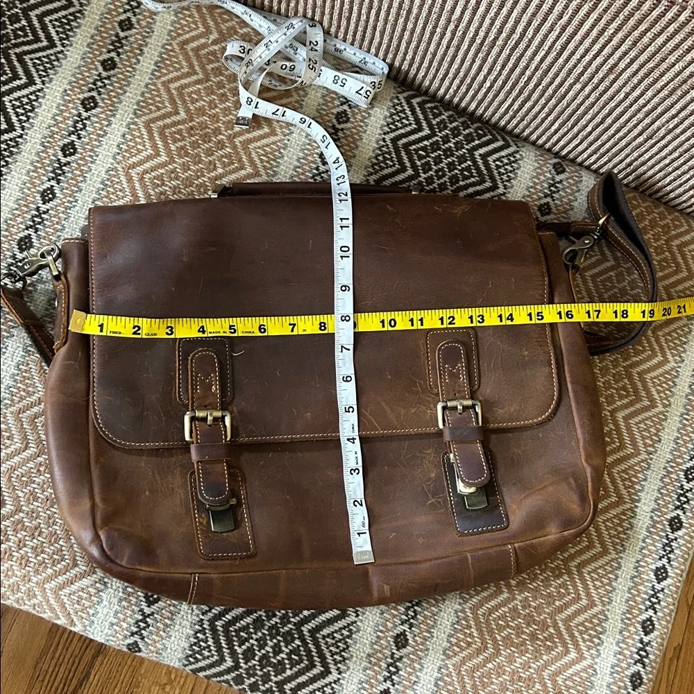 Classic Brown Leather Messenger Bag Laptop Bag